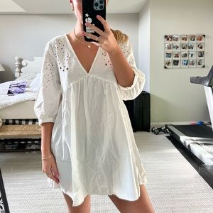 ZARA white babydoll dress